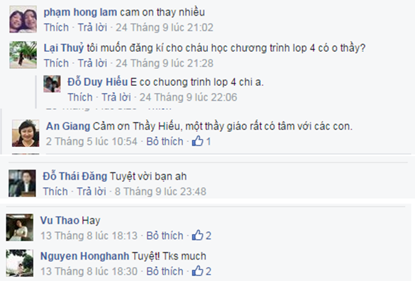 Phụ huynh hỏi đăng kí chương trình học cho con lớp 4