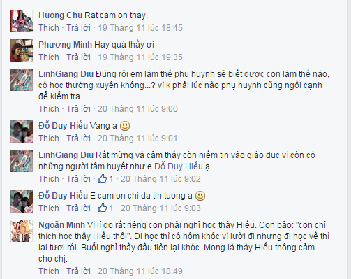 Phụ huynh chia sẻ con rất thích học Toán với thầy Hiếu