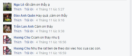 Phản hồi của phụ huynh về lớp học online